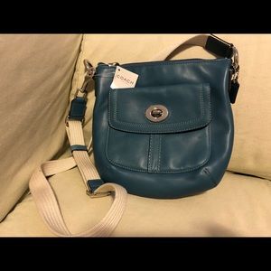 Coach blue leather purse